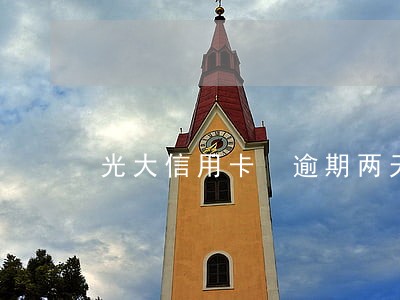 光大信用卡 逾期两天 光大信用卡 逾期两天